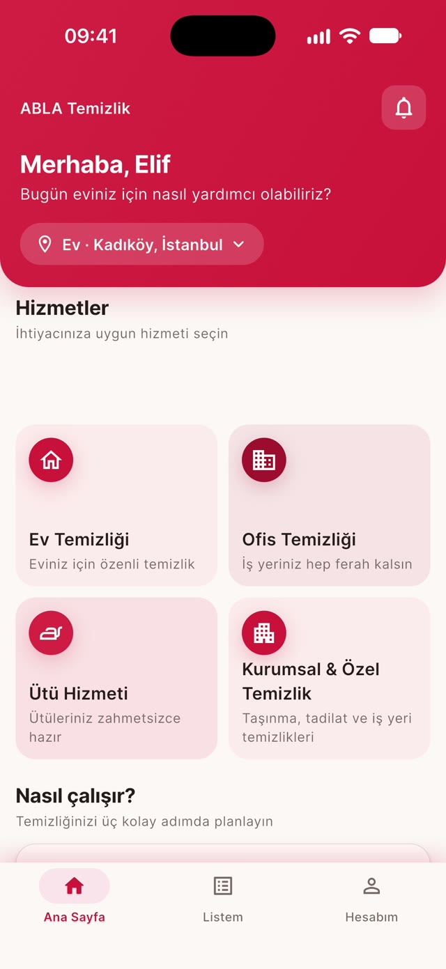 Ana sayfadaki hizmet kategorileri